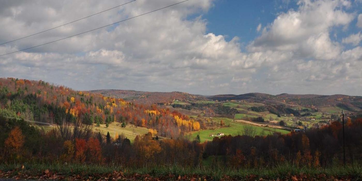 Landscape image of mountains in the fall. 