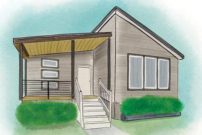 Housing illustration in watercolor style