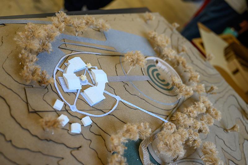 Closeup of an architecture model