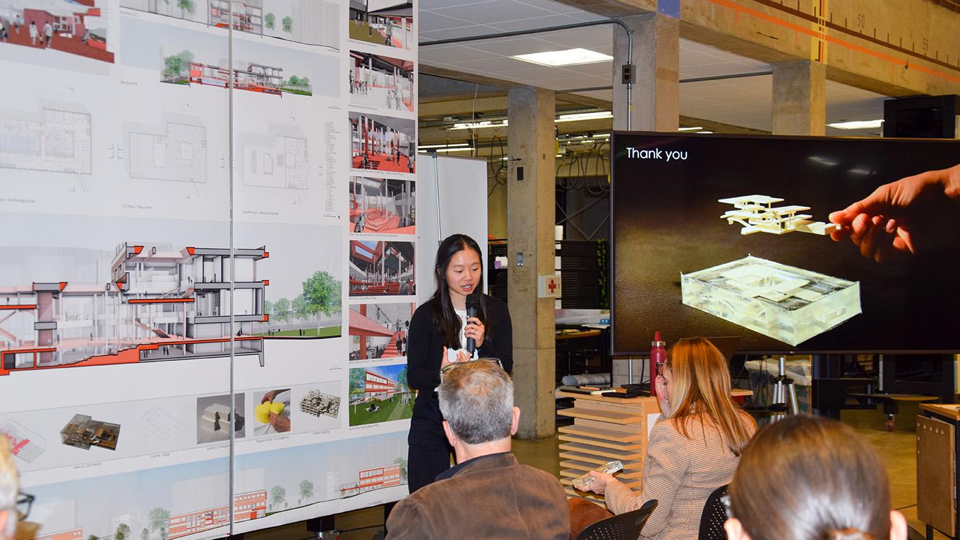 Abigail Chi presenting her thesis project