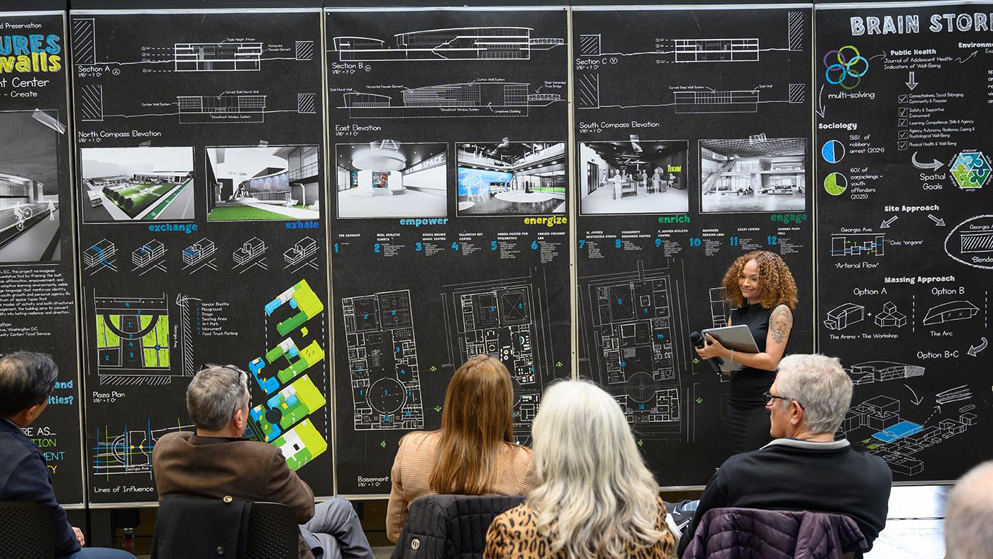 Lauryn Hall presenting her thesis project