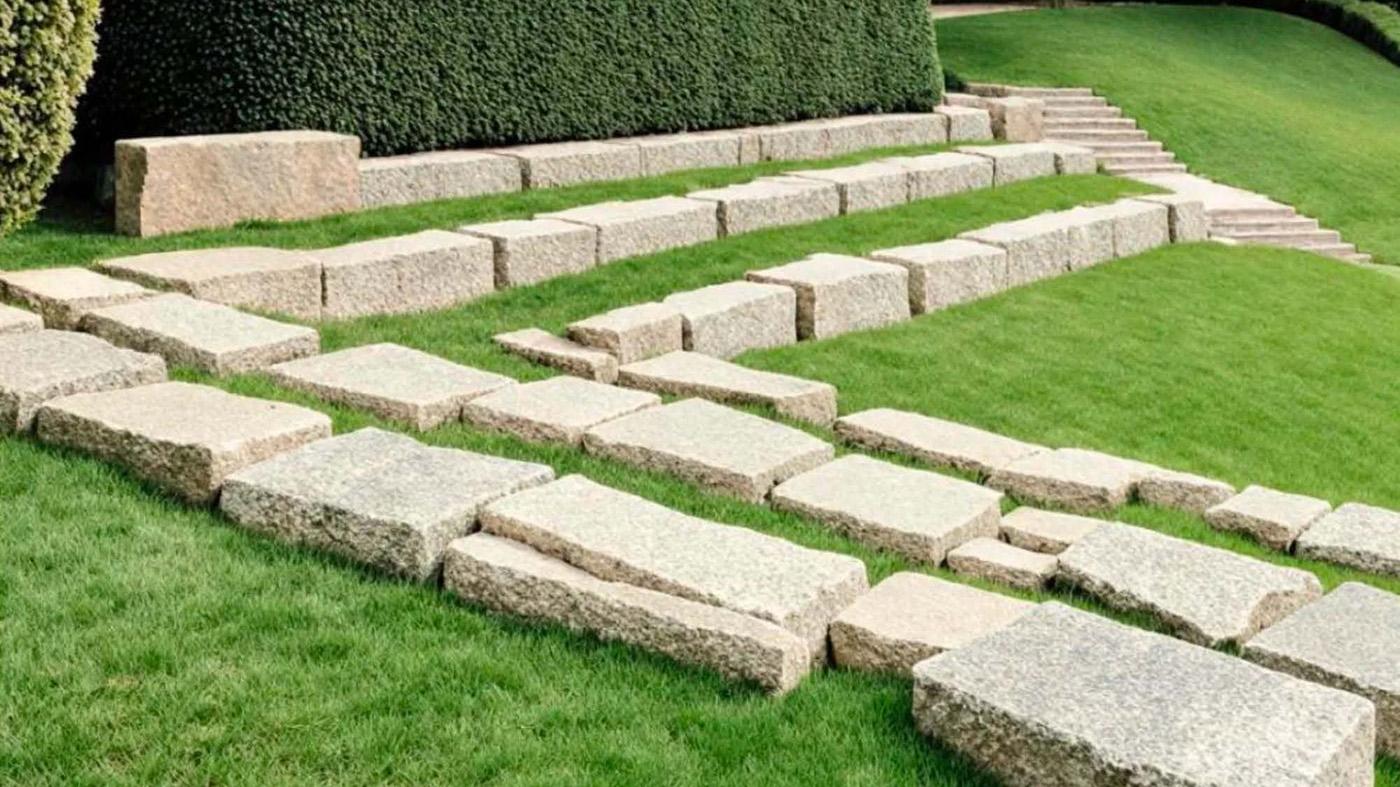 Outdoor amphitheater concept with stone seating