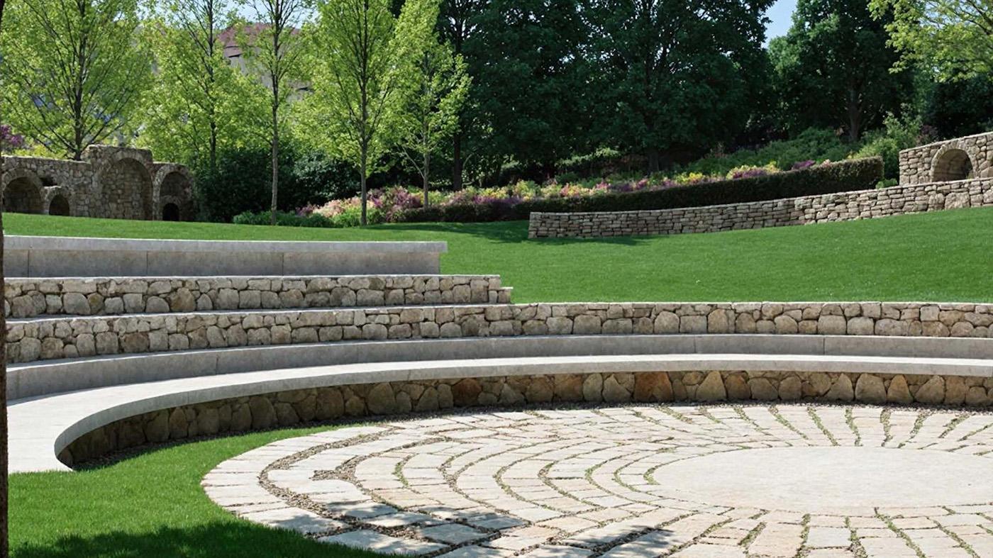 Circular Concept design for the outdoor amphitheater 