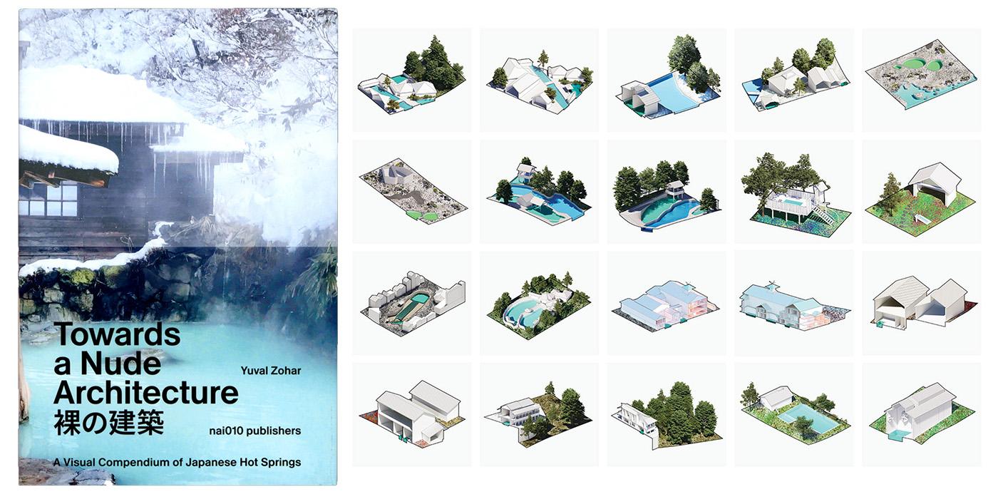 3D axon models and book cover for "Towards a Nude Architecture"