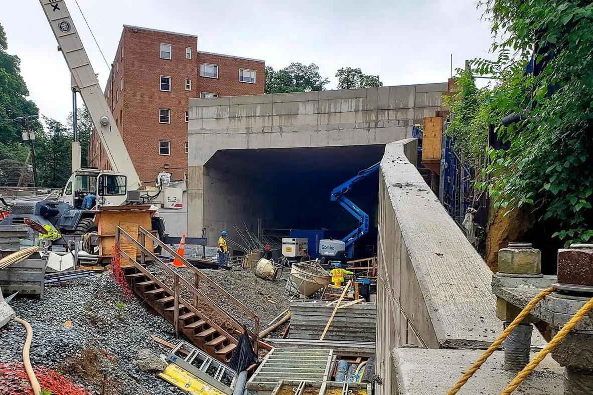 A train station under construction