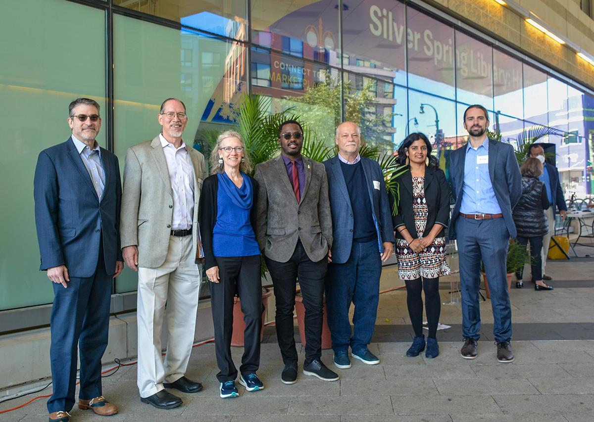 The NCSG Team outside the Silver Spring library
