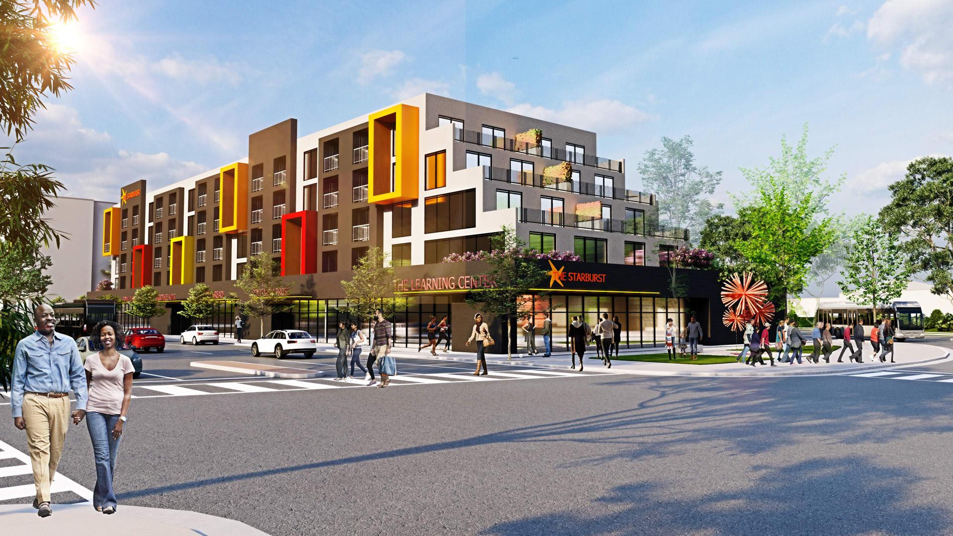 Rendering of The Starburst mixed-used housing