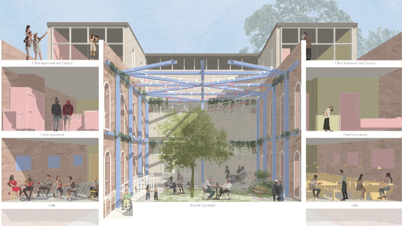Lauren McNamara's rendering of reusing vacant neighborhoods