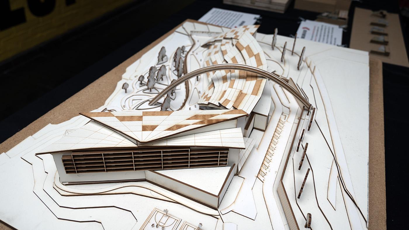 A wooden architecture model