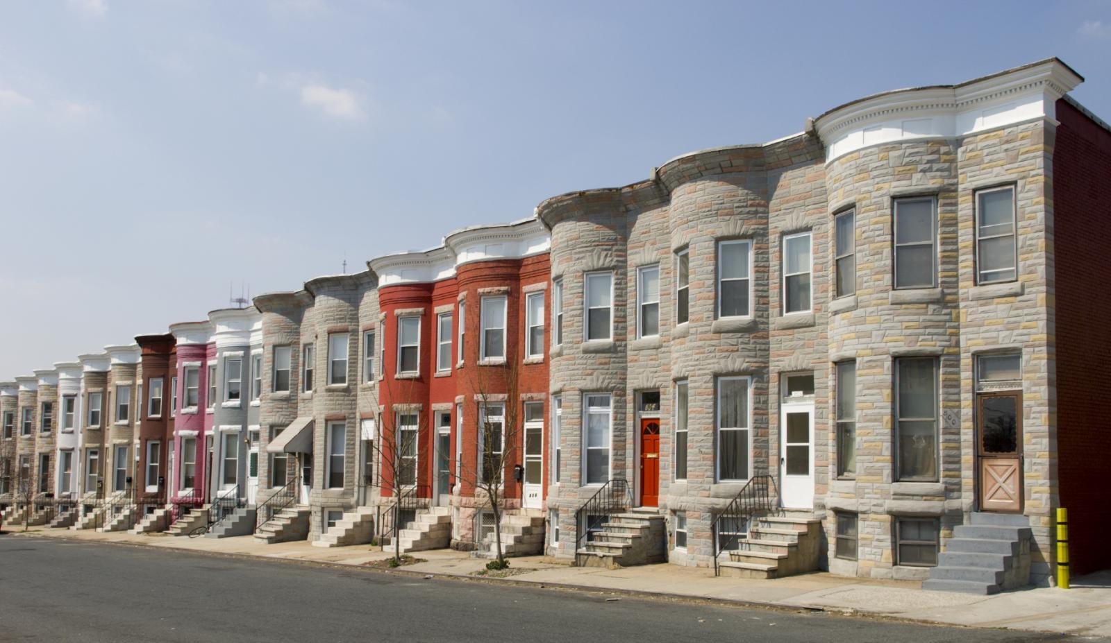 A row of townhomes 