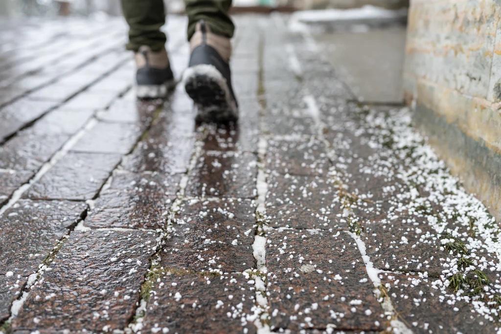 Salted walkway