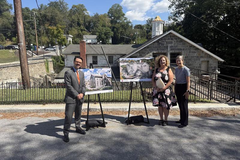 Dean Jourdan attending the groundbreaking of Ellicot City Jail adaptive reuse