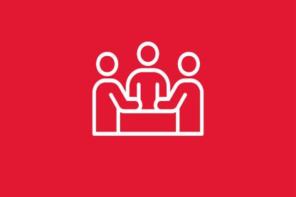 Outline of people around a table